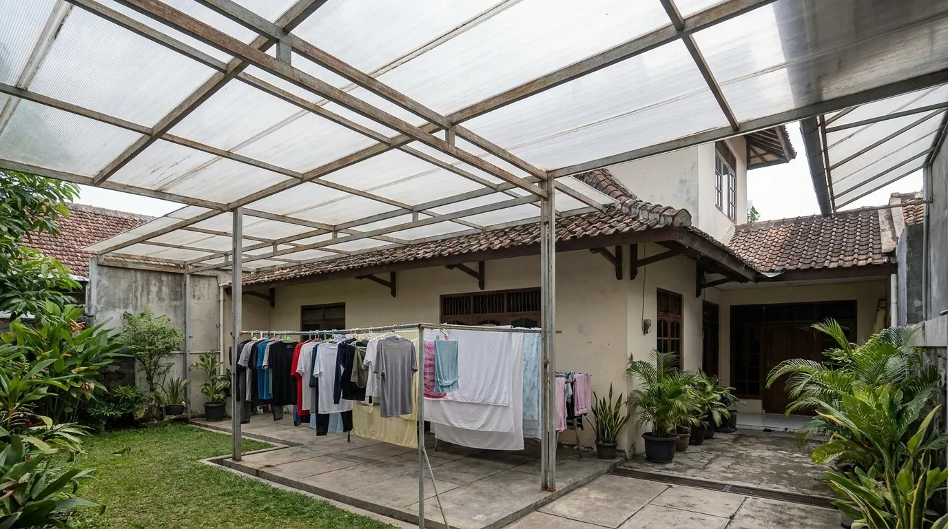 Kanopi polycarbonate area jemur